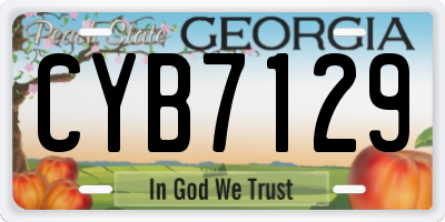 GA license plate CYB7129