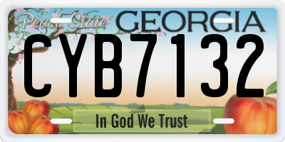 GA license plate CYB7132
