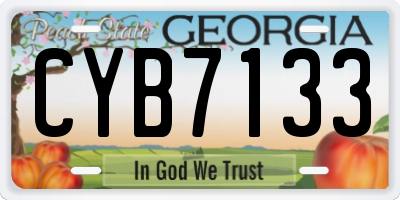 GA license plate CYB7133