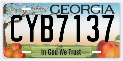 GA license plate CYB7137
