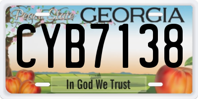 GA license plate CYB7138