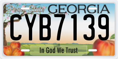 GA license plate CYB7139