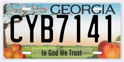 GA license plate CYB7141
