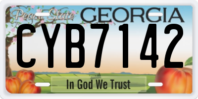 GA license plate CYB7142