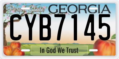 GA license plate CYB7145