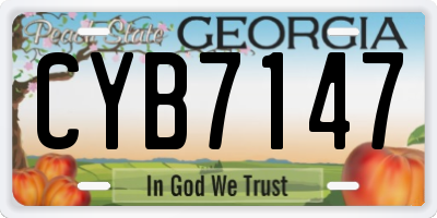 GA license plate CYB7147