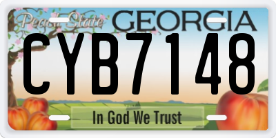 GA license plate CYB7148
