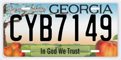 GA license plate CYB7149