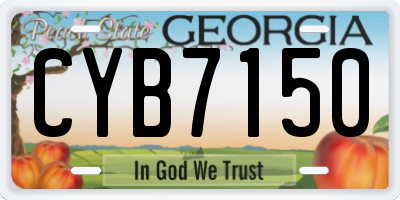 GA license plate CYB7150