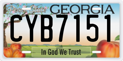 GA license plate CYB7151
