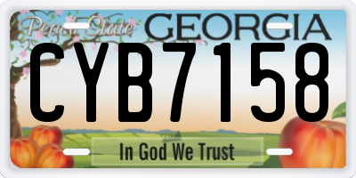 GA license plate CYB7158