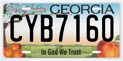 GA license plate CYB7160