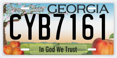 GA license plate CYB7161