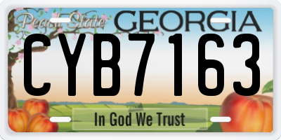 GA license plate CYB7163