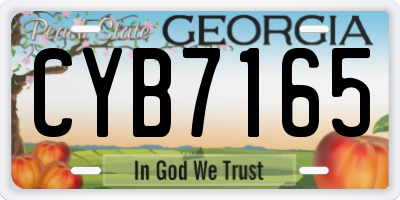 GA license plate CYB7165