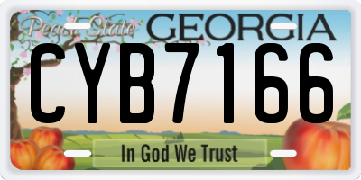 GA license plate CYB7166