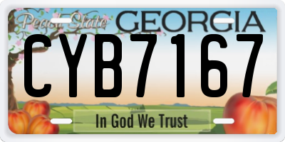 GA license plate CYB7167