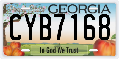 GA license plate CYB7168