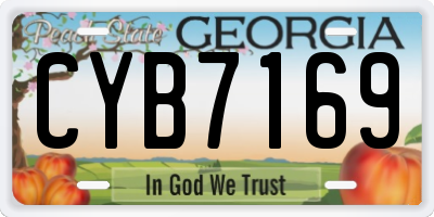GA license plate CYB7169