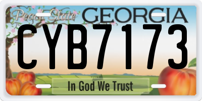 GA license plate CYB7173