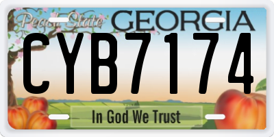 GA license plate CYB7174