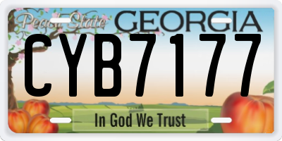 GA license plate CYB7177