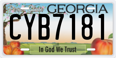 GA license plate CYB7181