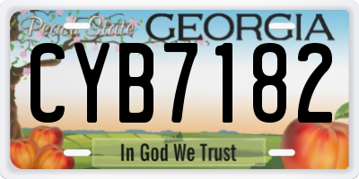 GA license plate CYB7182