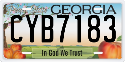 GA license plate CYB7183