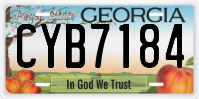 GA license plate CYB7184