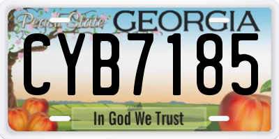 GA license plate CYB7185