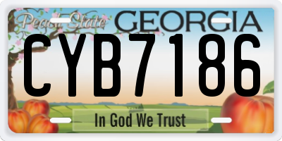 GA license plate CYB7186