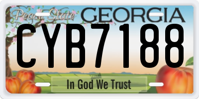 GA license plate CYB7188