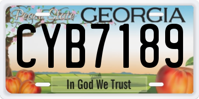GA license plate CYB7189