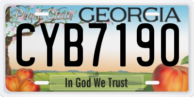 GA license plate CYB7190