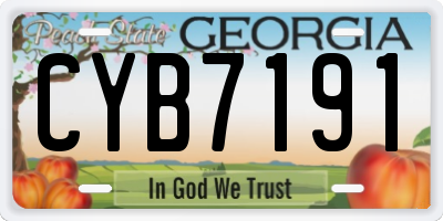 GA license plate CYB7191