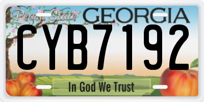 GA license plate CYB7192