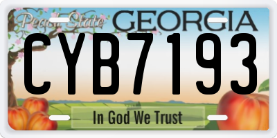 GA license plate CYB7193