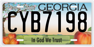 GA license plate CYB7198