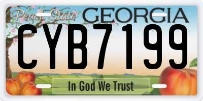 GA license plate CYB7199