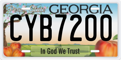 GA license plate CYB7200