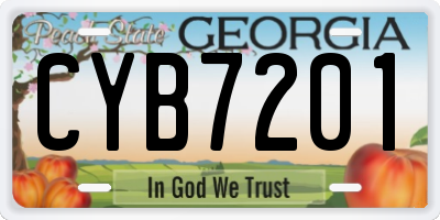 GA license plate CYB7201