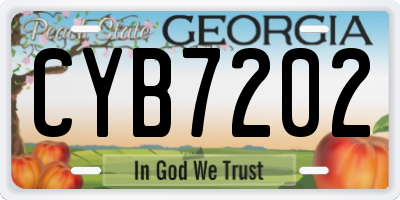 GA license plate CYB7202