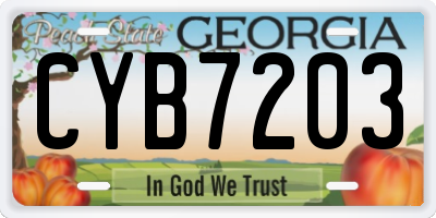 GA license plate CYB7203