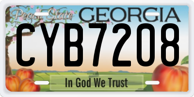 GA license plate CYB7208