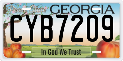 GA license plate CYB7209