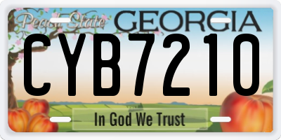 GA license plate CYB7210