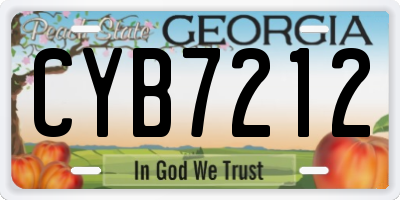 GA license plate CYB7212