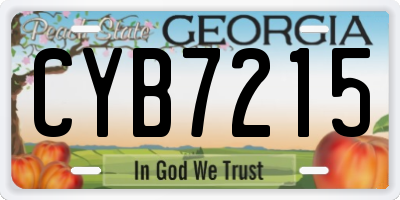 GA license plate CYB7215