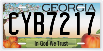 GA license plate CYB7217